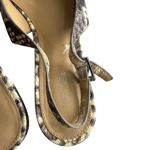 MICHAEL KORS Snake Print Leather Flat Slingbacks Size 9.5 - Picture 8 of 9